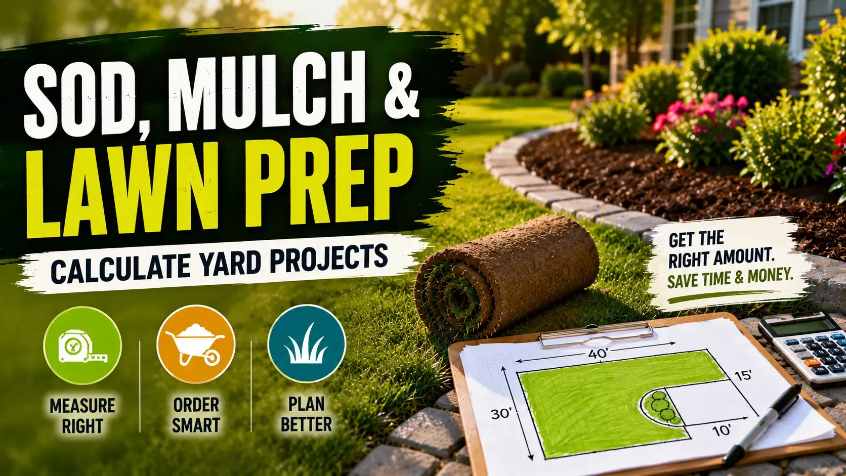 calculate square footage yard for sod and mulch projects guide